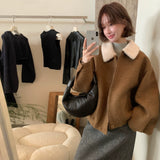 Boa Collar Short Blouson Jacket