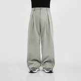 HIERARCHY STUDIOS Unruled - Ash Grey Tuck Slacks Trousers