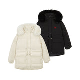 Fur Trimming Crop Hoodie Puffer Jacket_(2 Colors)