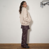 W LINE SATIN SET-BROWN