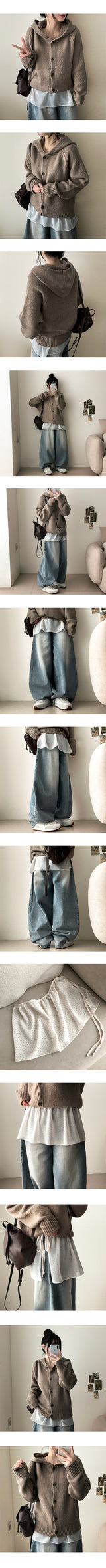 Rion dot chiffon layered wrap skirt