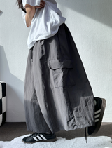 CARGO POCKET STRING ロングロングオーバーバミューダ 💚🖤🩶3COLOR