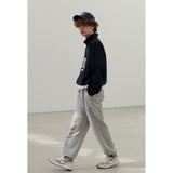 HUKE Logo Navy Half zip-up MTM