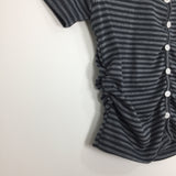 Striped V-neck Short Sleeve (2color)