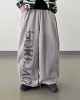 Poki Big Wide Lettering Sweat Pants