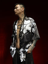 RTVG(RETROVEGAS) Chinese font "dragon" cuban collar shirt