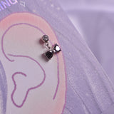 Surgical steel ブラックリボンピアス