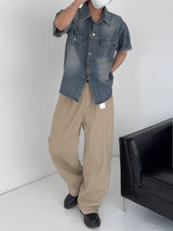 LO Vien Pintuck Half-Banding Semi Wide Pants (4C)