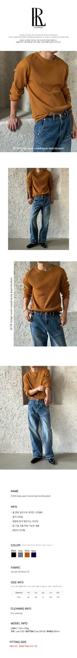 [F/W Golgi wool round neck knit(4color)