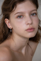 Grey moonstone drop earring