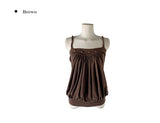 Ranky Vintage Button Balloon Shirring Sleeveless