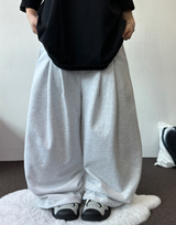 TWO DOUBLE PINTUCK BALLOON WIDE LONG PANTS 🤍🩶🖤3COLOR