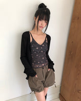 デュリン フラワー キャップスリーブトップ