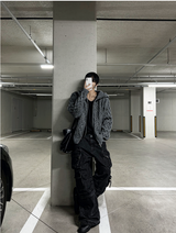 multi pocket cargo denim pants