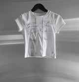 レイル ピンタック プリント ショートスリーブ Tシャツ