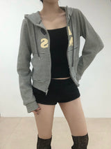 Heart Dot Stripe Hoodie Zip-up