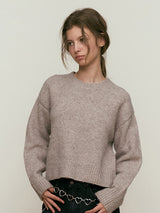 COLLECTION ROUND NECK KNIT [OAT MEAL]