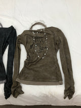 Vintage Washing Halterneck T-Shirt