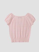 SKASHI RIBBON POINTED HALF KNIT PINK