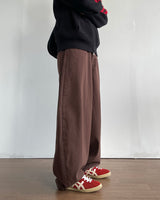 Brown Curved Denim Pants