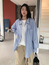 HOMME NECK POINT STRIPE SHIRT