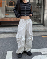 ストライプニットフードジャンパー