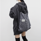 LINE denim string backpack