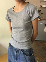 シュルベーシックカラー半袖Tシャツ