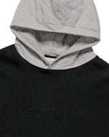 25FW WOVEN QUILTING WIDE HOODIE BLACK