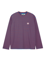 スターロゴストライプ'L/S（ブルー/レッド）-スモールフィット
