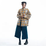 Washed Painted Check Shirt - YELLOW