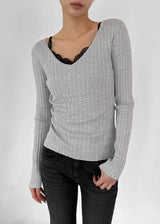 [MADE] Dearly V-Neck Ribbed Knit