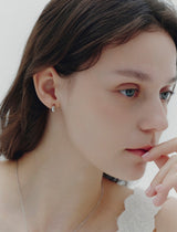 26SS★ H Edition Silver Off-Drop Hoop Earrings