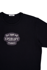 アップリケコットンTシャツ ブラック