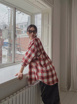 Motsu Loose Fit Checkered Shirt