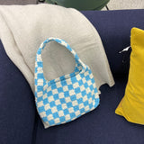 [MADE] Étang Baguette Bag | Checkerboard Sky Blue