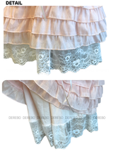peach chiffon frill lace dress (cardigan set)