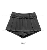 Rear Dot Pleated Mini Skirt Pants