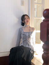 BN Check Frill Bustier + Cardigan + Tie Set (3color)