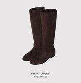 Suede Leather Long Boots (2color)