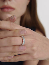 25FW★ Essence Silver (W) Moissanite Double Wave Ring
