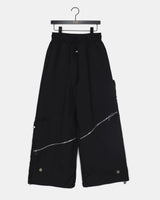 Erem Zipper String Two-Way Banded Wide Cargo Pants