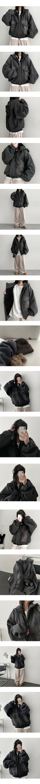 Wootson Bopper Oversized Washing Denim Hooded Jacket