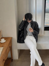 ASCLO Mono High Neck Leather Blouson (2color)