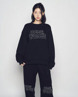 25FW SIMPLE BORDER LINE NAPPING SWEATSHIRT BLACK
