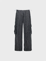 Lace Denim Parachute Pants_Black