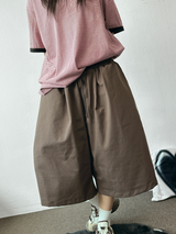 Frendi Cotton Multi Over Long Bermuda Pants 5 Color 