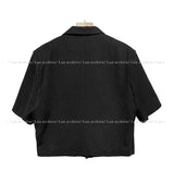 Summer rubbing linen crop jacket