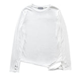 アイレットバックルボタンヘムストラップロングスリーブティー(3 colors)