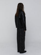 Eco Leather Bomber Jacket_Black